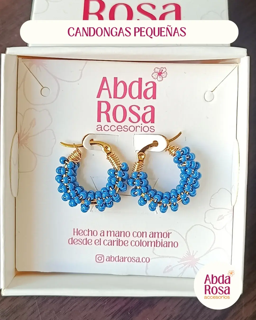 Candongas pequeña mostacillas · azul jean